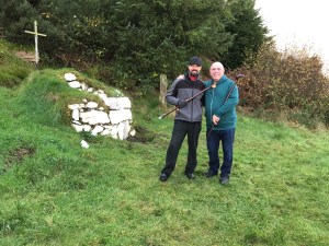 Colin McGuire (left) and Martin Forrest (right) at the Tobereenkilgrania holy well, which was previously the site of patterns.
